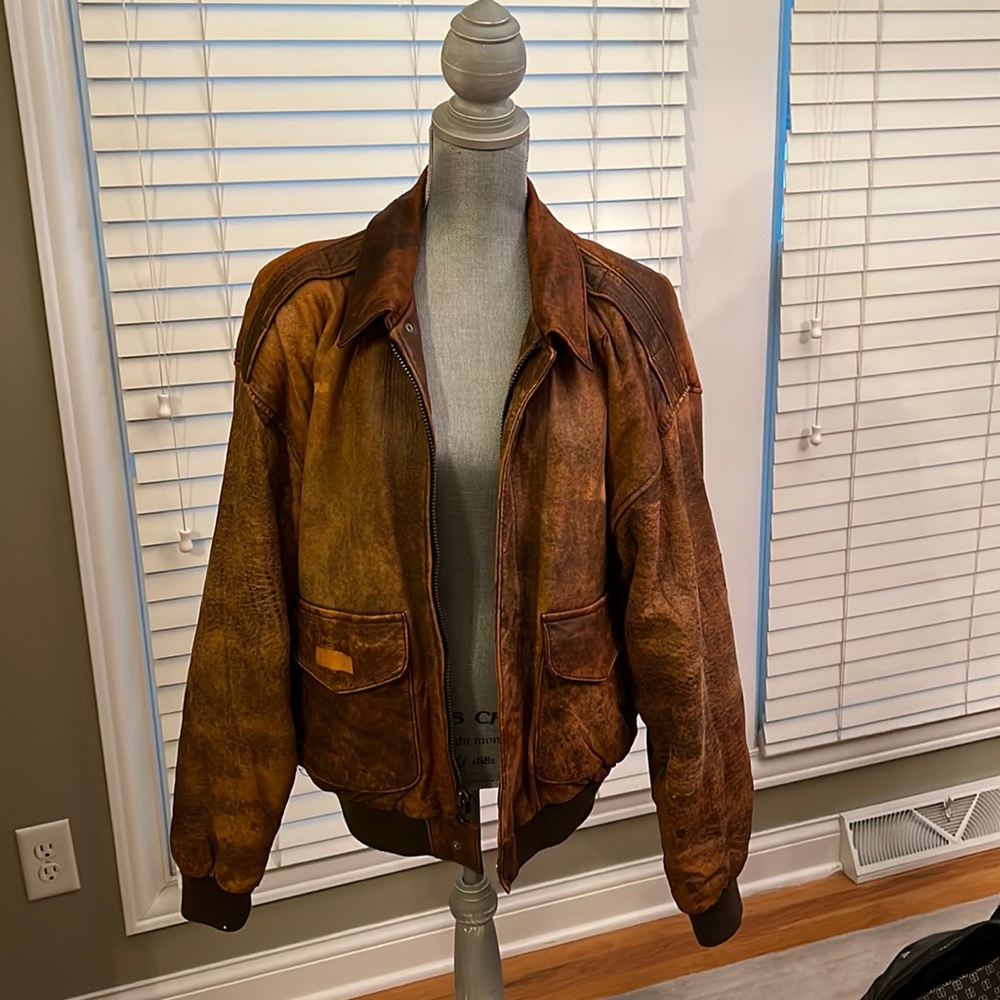 Adventure Bound Men’s distressed leather jacket